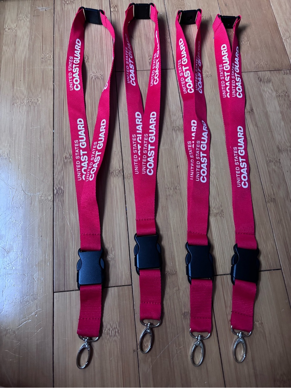 United States Coast Guard Red Lanyards - Set of 4. NWOT.